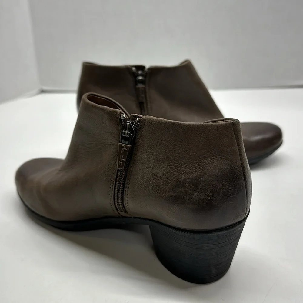 Dansko Raina Ankle Boots Burnished Calf Leather Boot Chestnut Brown Size 36